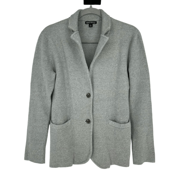 J. Crew Womens Sweater Blazer Size S Grey Long Sleeve  Two Buttons G9309 - Picture 1 of 11